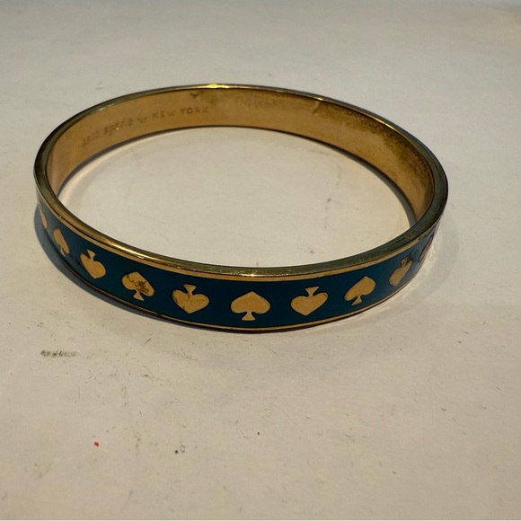 kate spade Jewelry - Kate Spade - Gold and Blue Spade Bangle